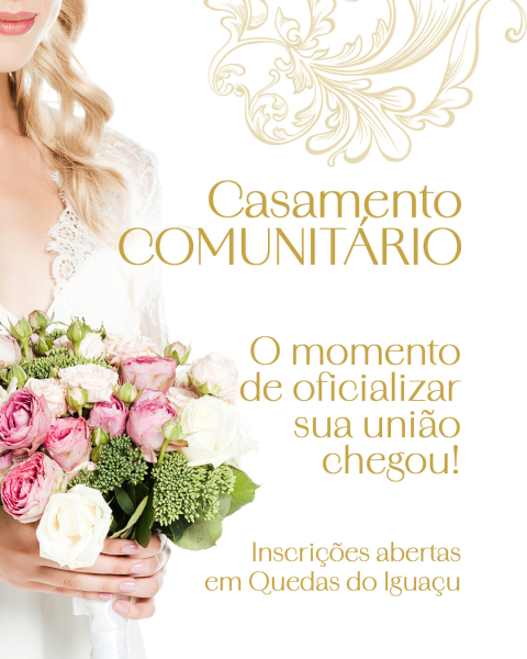 Prefeitura de Quedas do Iguaçu abre inscrições para Casamento Comunitário